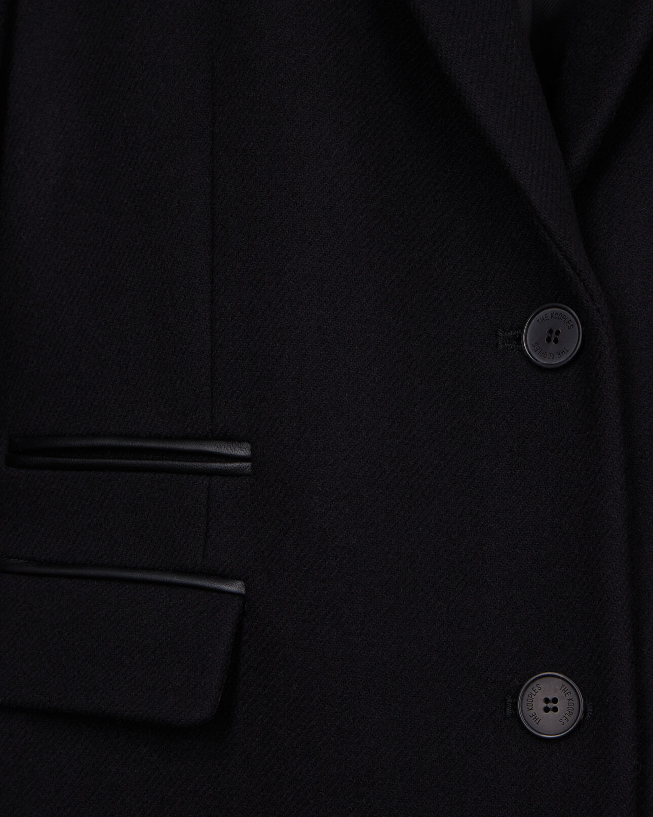 The Kooples FEMME BLACK manteau long noir en mélange de laine