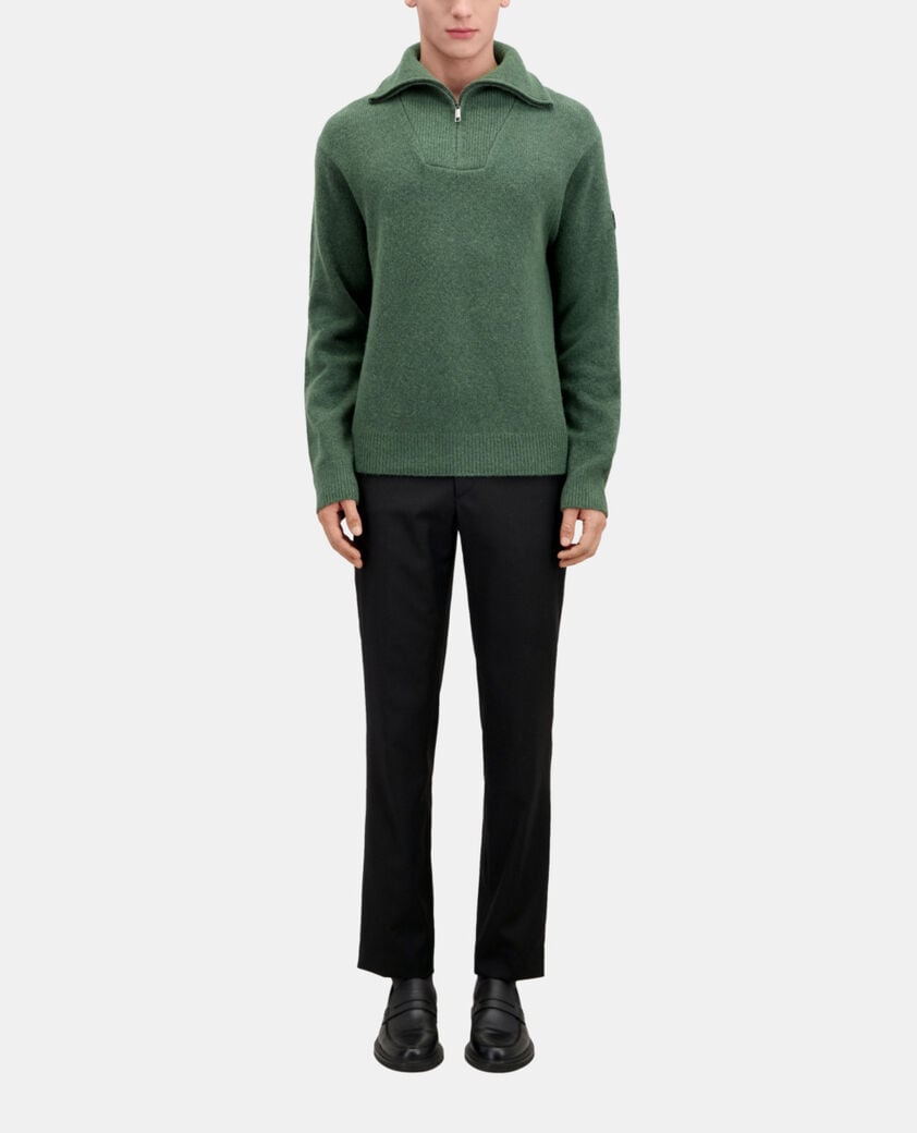 The Kooples HOMME FOREST pull en laine mélangée avec zip vert