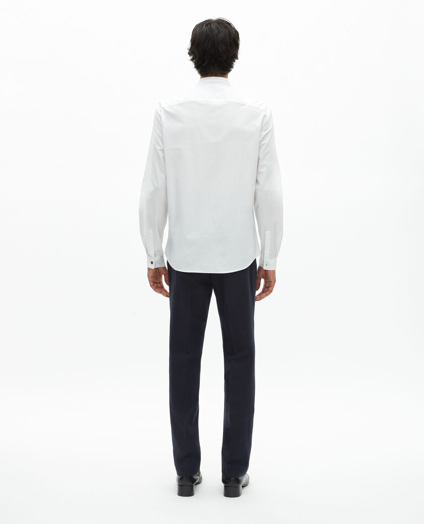 The Kooples HOMME WHITE / BLACK chemise formelle col officier blanche