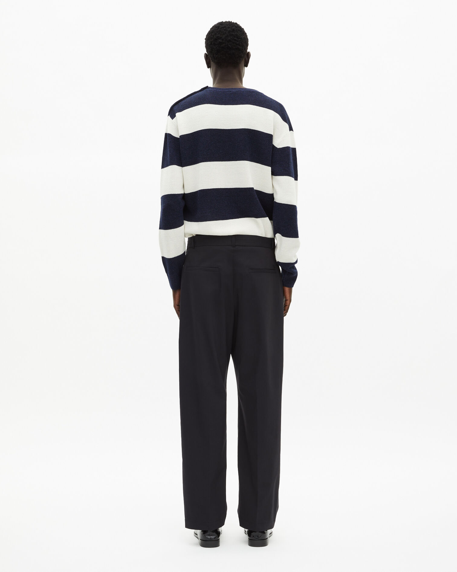 Black pleated pants, BLACK, hi-res image number null