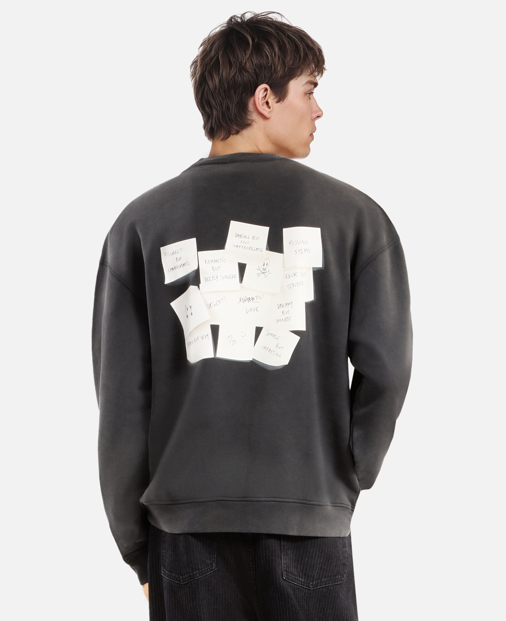 The Kooples HOMBRE BLACK WASHED sudadera serigrafía negra