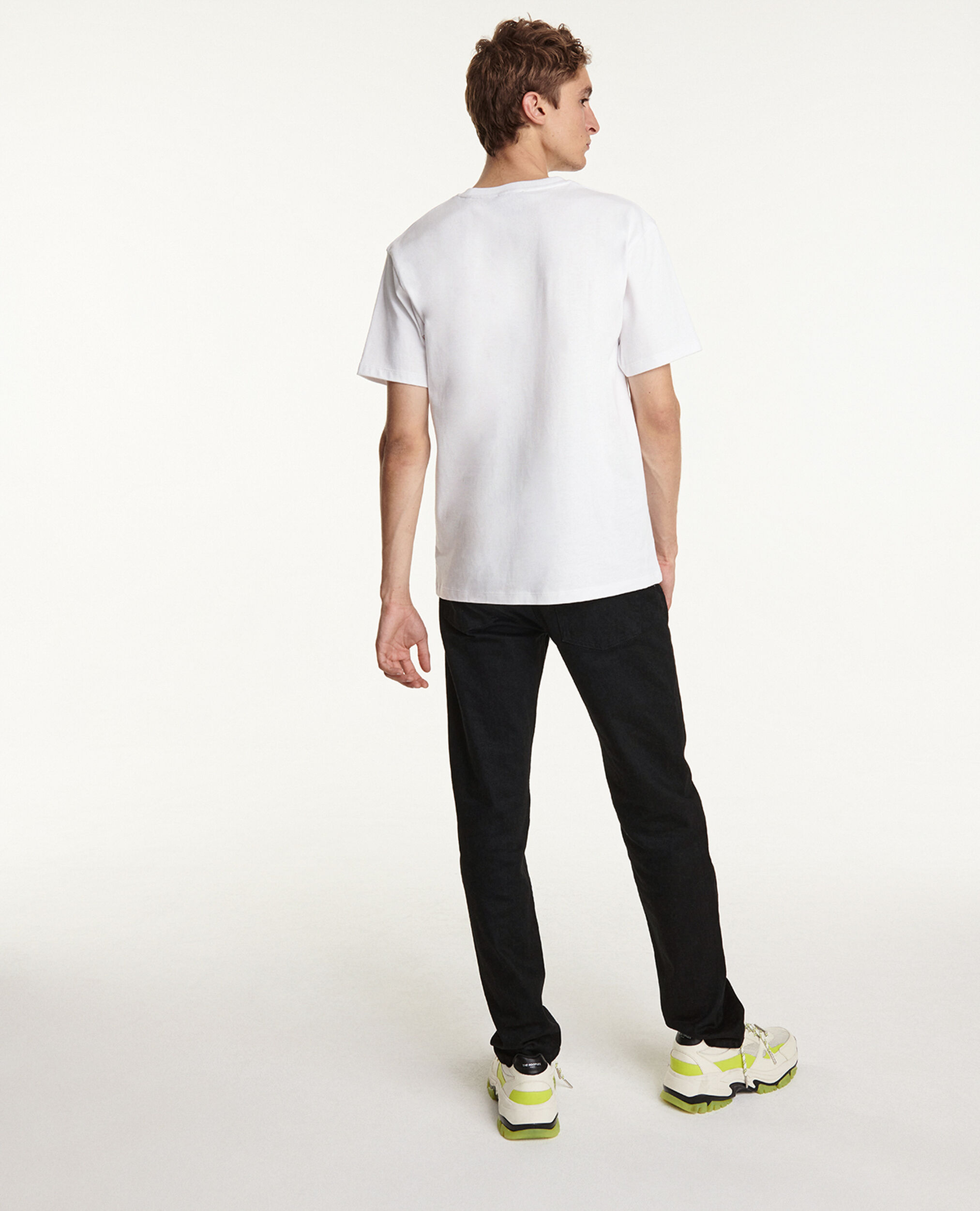 Camiseta blanca algodón estampado bordado, WHITE, hi-res image number null