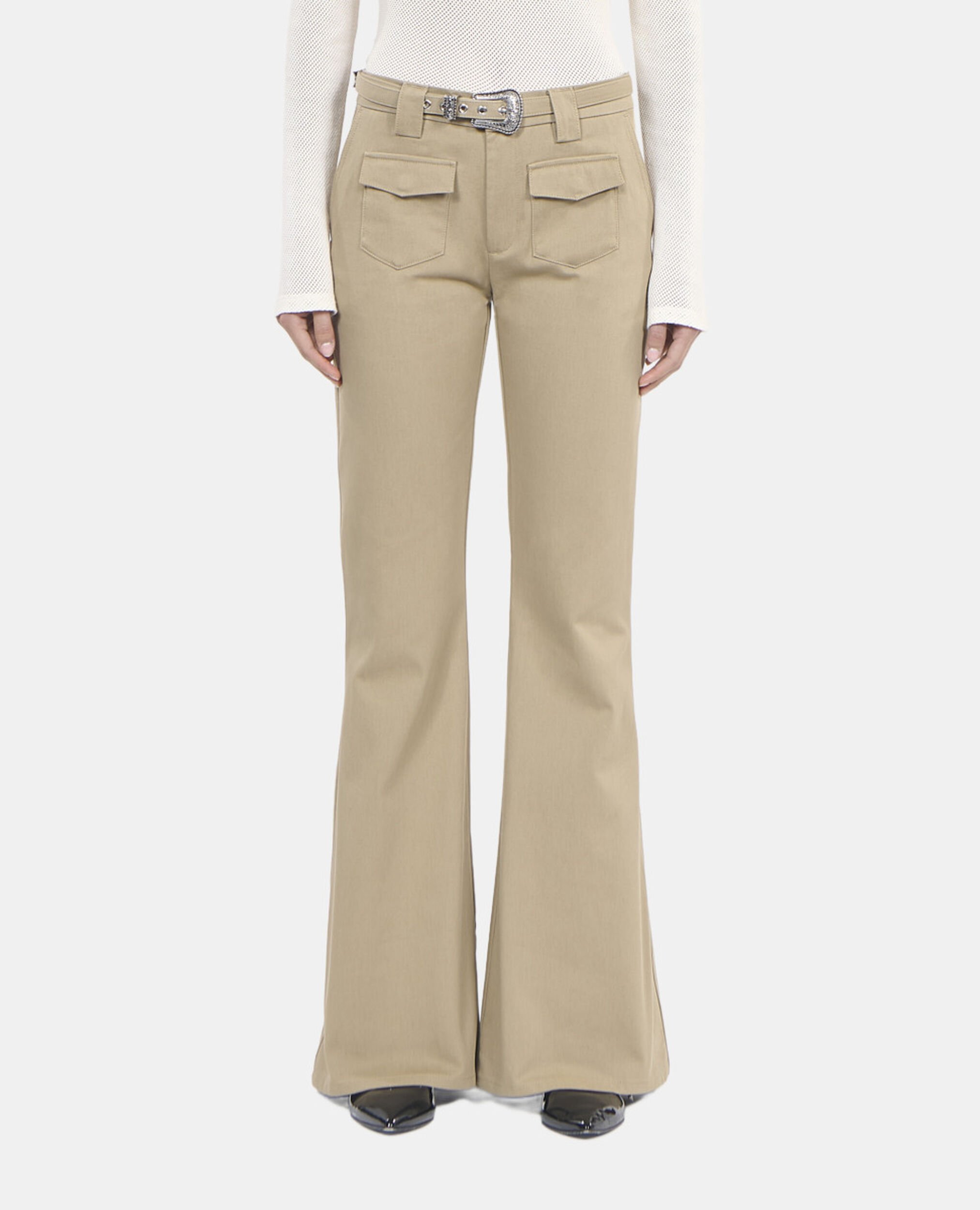 Pantalon flare beige, BEIGE, hi-res image number null