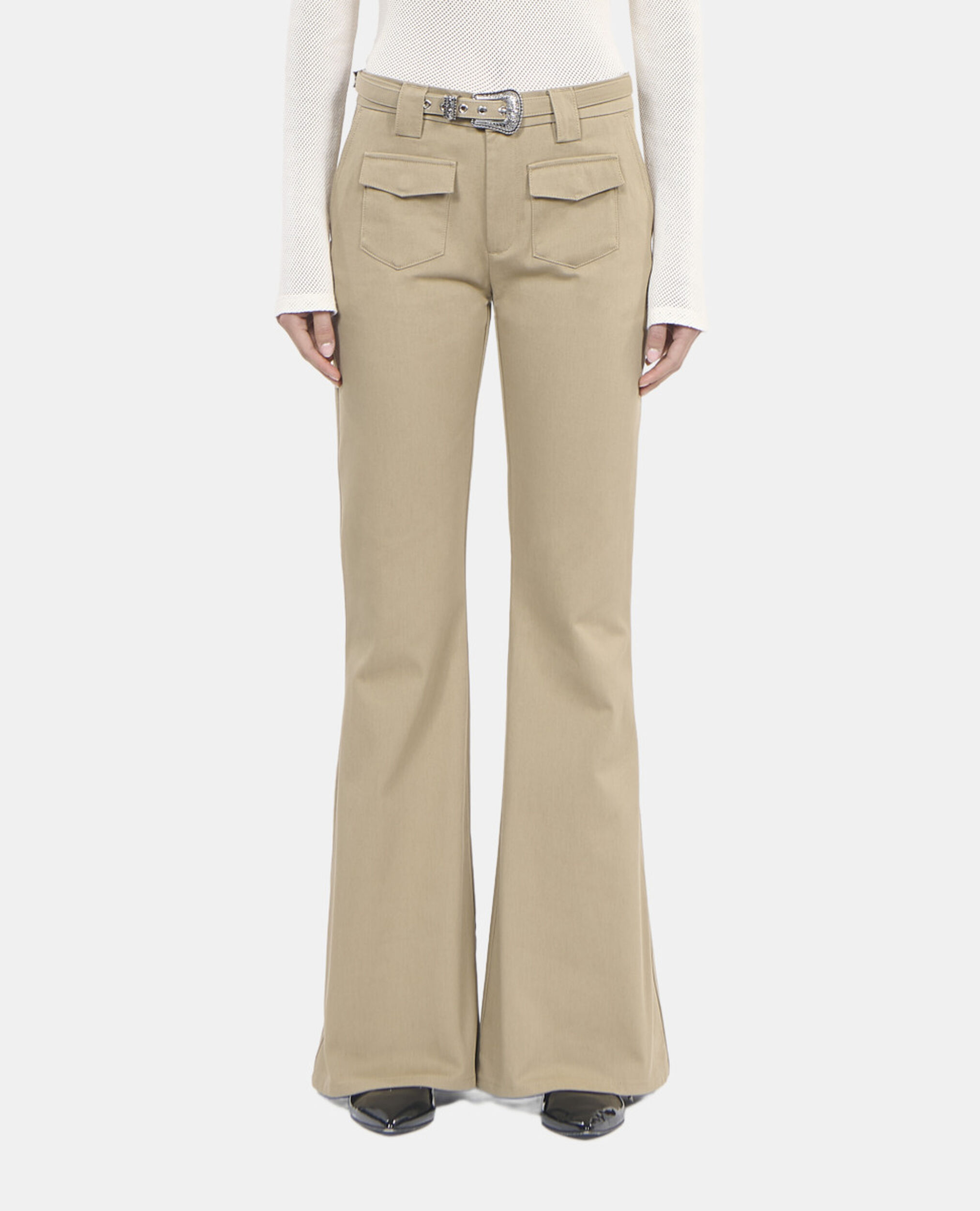 Pantalon flare beige, BEIGE, hi-res image number null