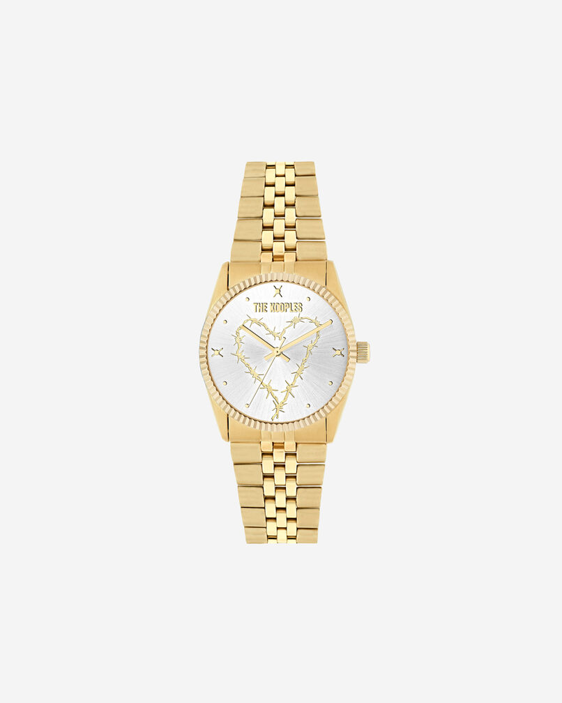 The Kooples MIXED GOLD gold heart wire watch