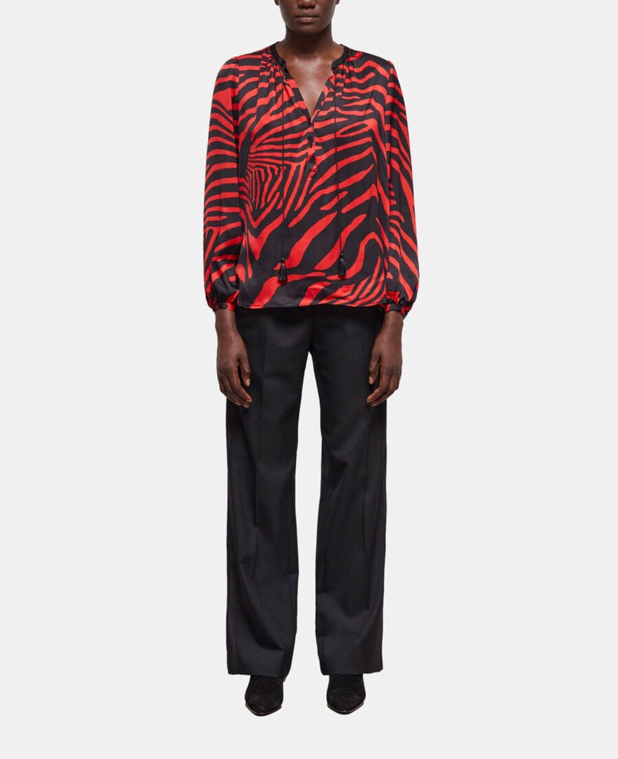 The Kooples MUJER BLACK - RED blusa estampada roja