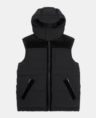 The Kooples HERREN BLACK ärmellose schwarze daunenjacke