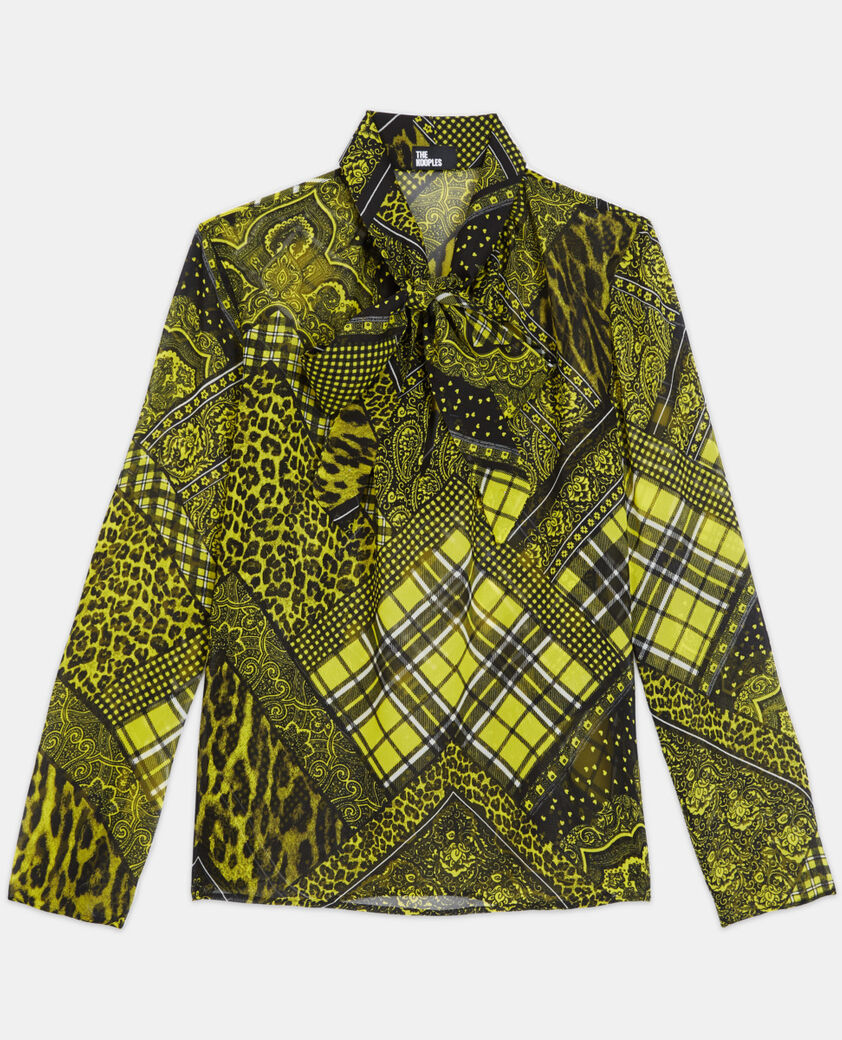 The Kooples FEMME BLACK / YELLOW top imprimé