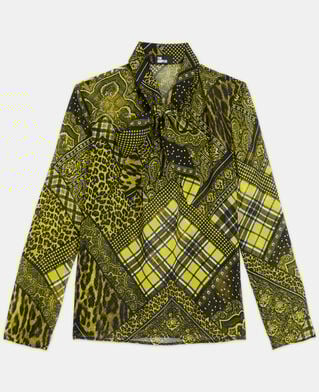 The Kooples FEMME BLACK / YELLOW top imprimé