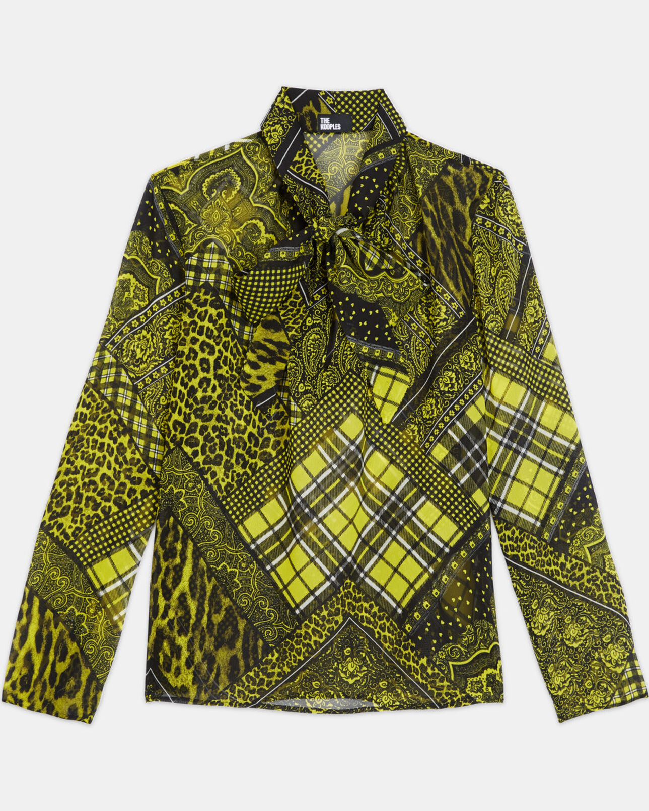 The Kooples FEMME BLACK / YELLOW top imprimé