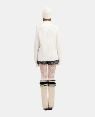 The Kooples F ECRU ecru wool sweater with bijou buttons