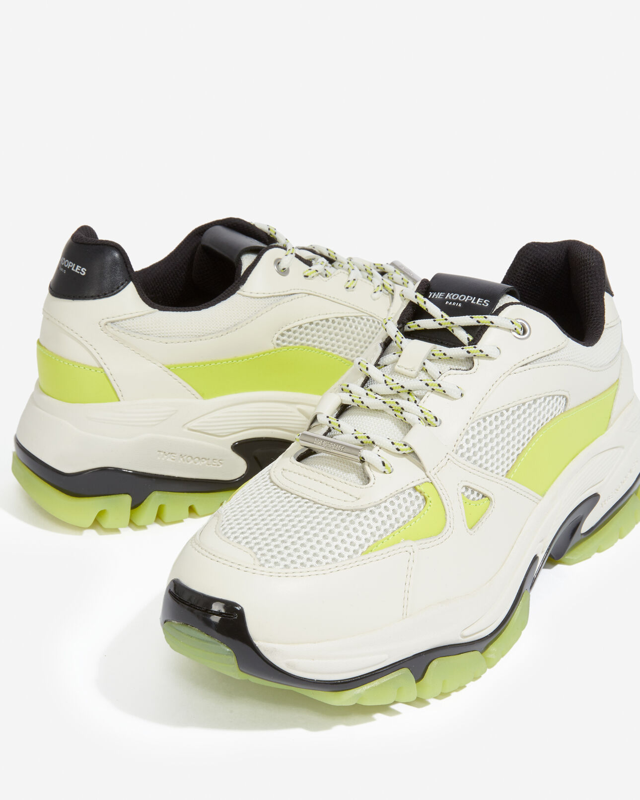 The Kooples MIXED WHITE - YELLOW white sneakers with platform sole