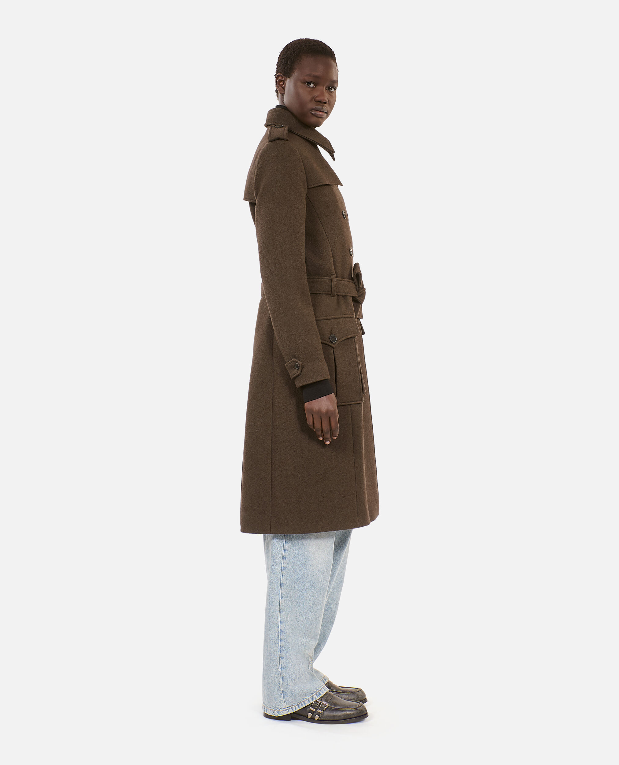 Khaki coat womens deals