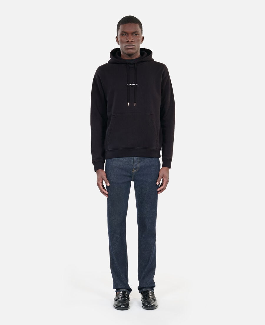 The Kooples HOMME BLACK sweatshirt à capuche logo noir