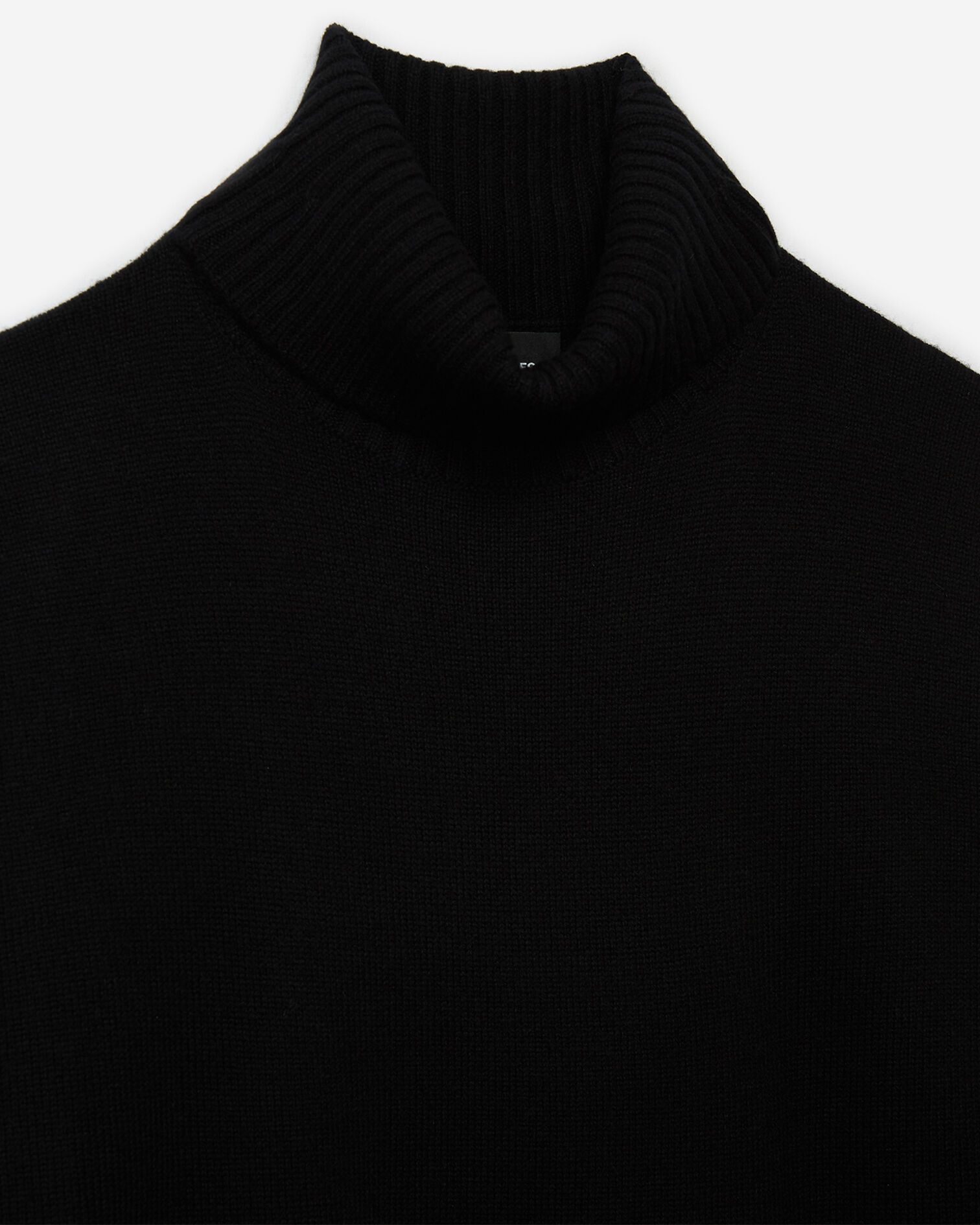 Black wool and cashmere turtleneck sweater, BLACK, hi-res image number null