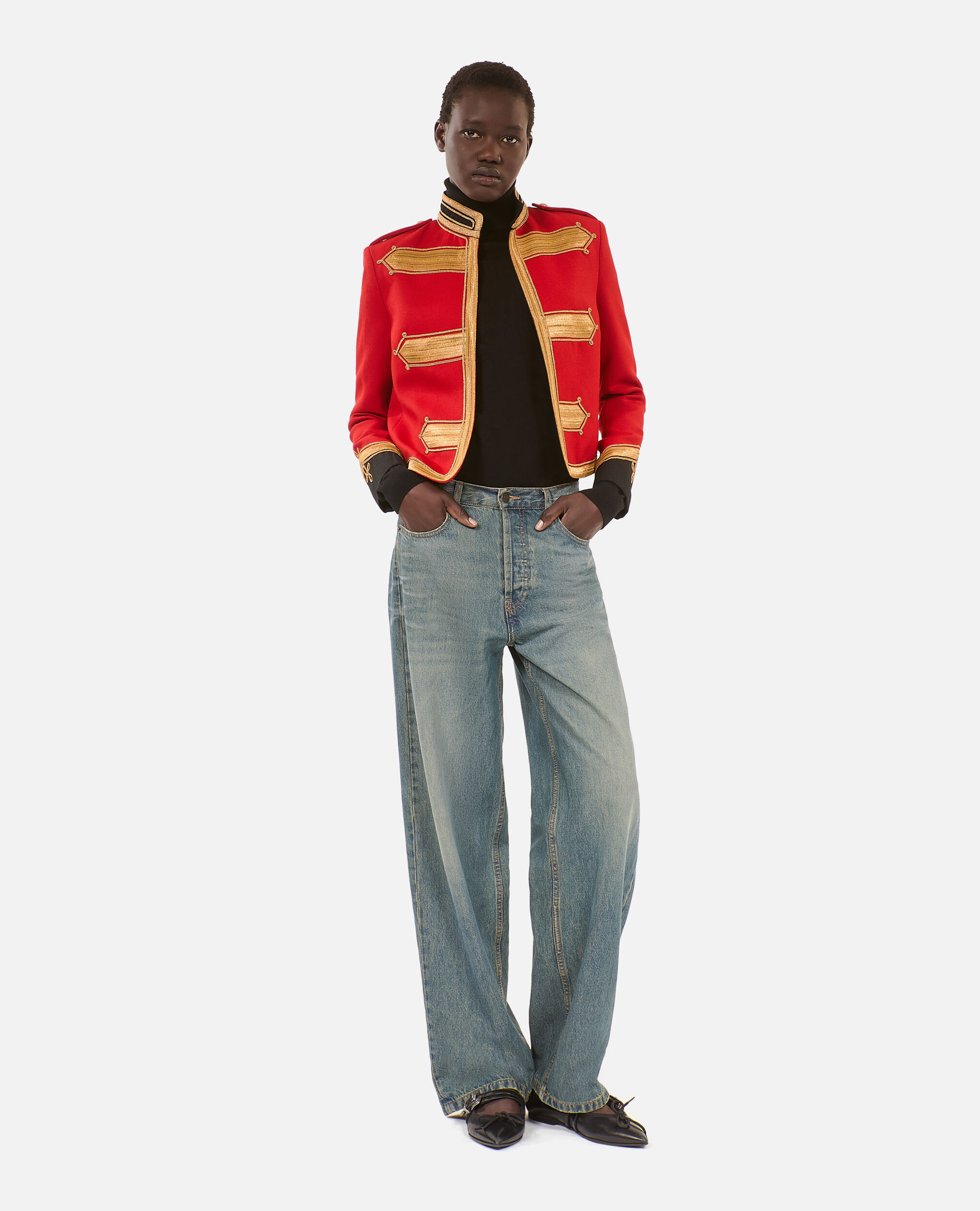 Red wool officer style jacket The Kooples
