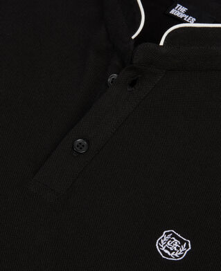 The Kooples HERREN BLACK / WHITE schwarzes poloshirt aus baumwollpiqué