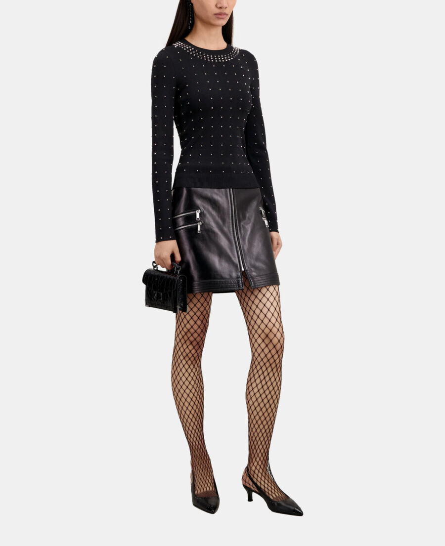 The Kooples FEMME BLACK pull avec spikes noir