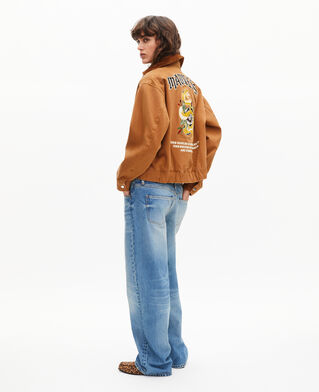 The Kooples WOMEN CAMEL camel cotton embroidered back jacket