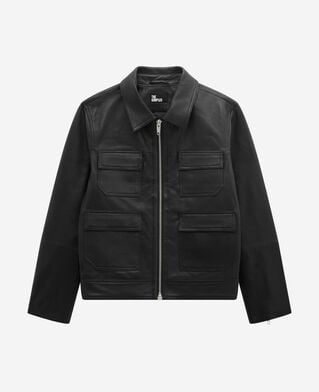 The Kooples MEN BLACK black leather jacket