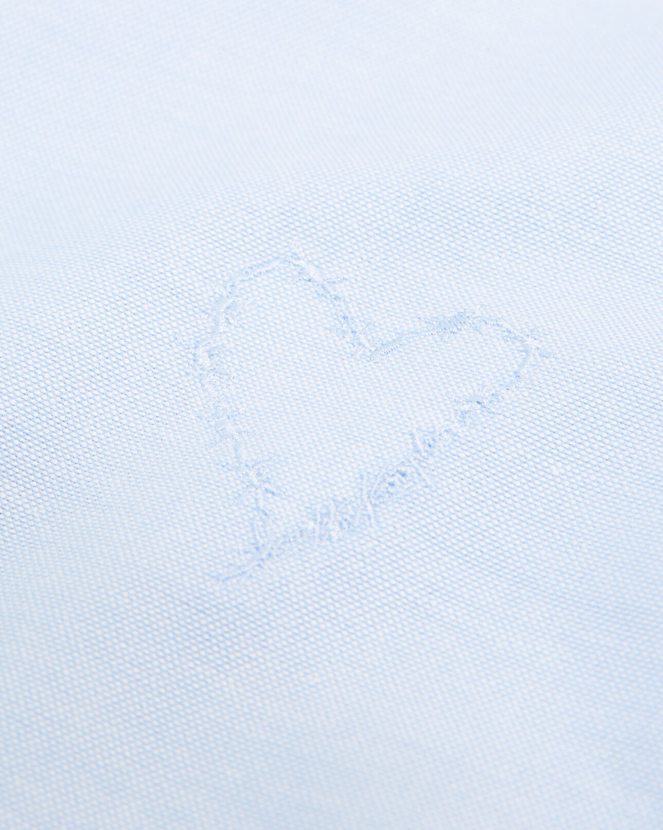 The Kooples MEN SKY sky blue cotton shirt with embroidered heart