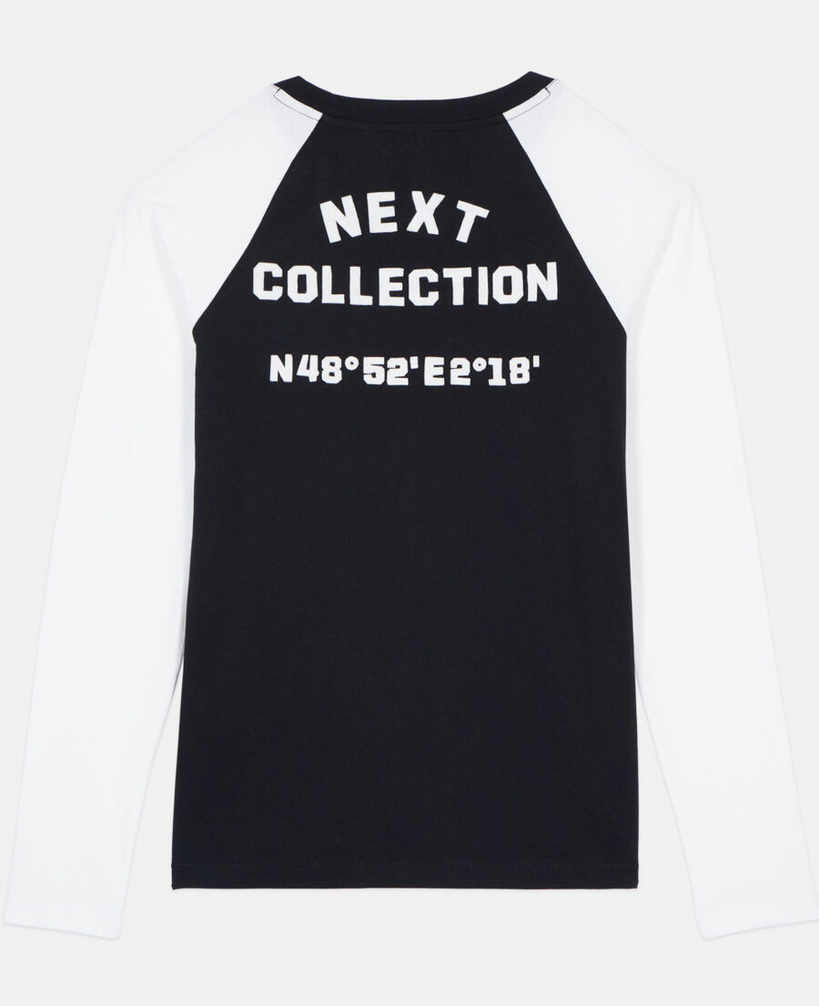The Kooples FEMME BLACK t-shirt manches longues noir et blanc