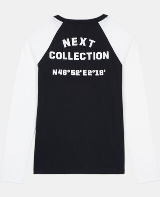 The Kooples FEMME BLACK t-shirt manches longues noir et blanc