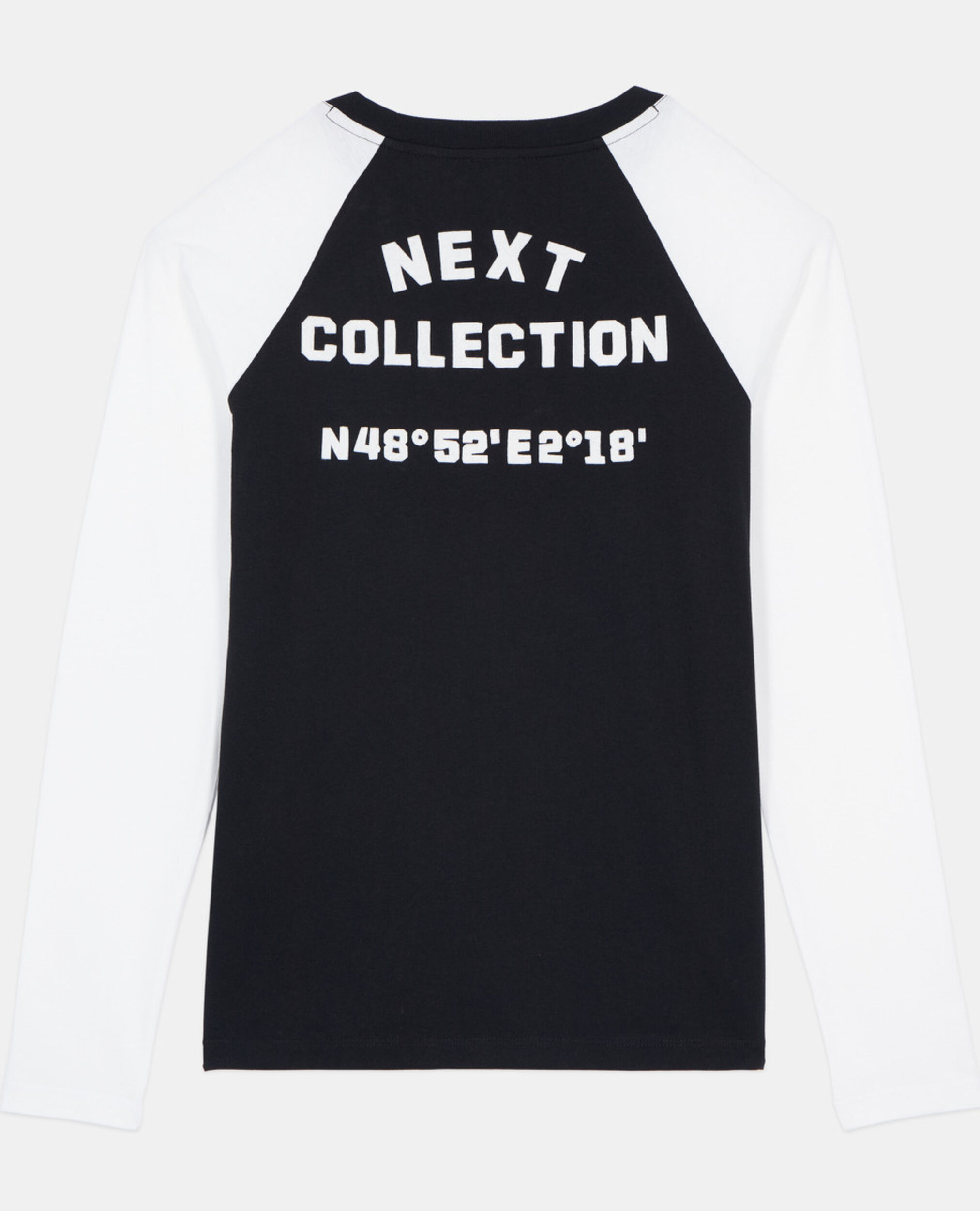 T-shirt manches longues noir et blanc, BLACK, hi-res image number null