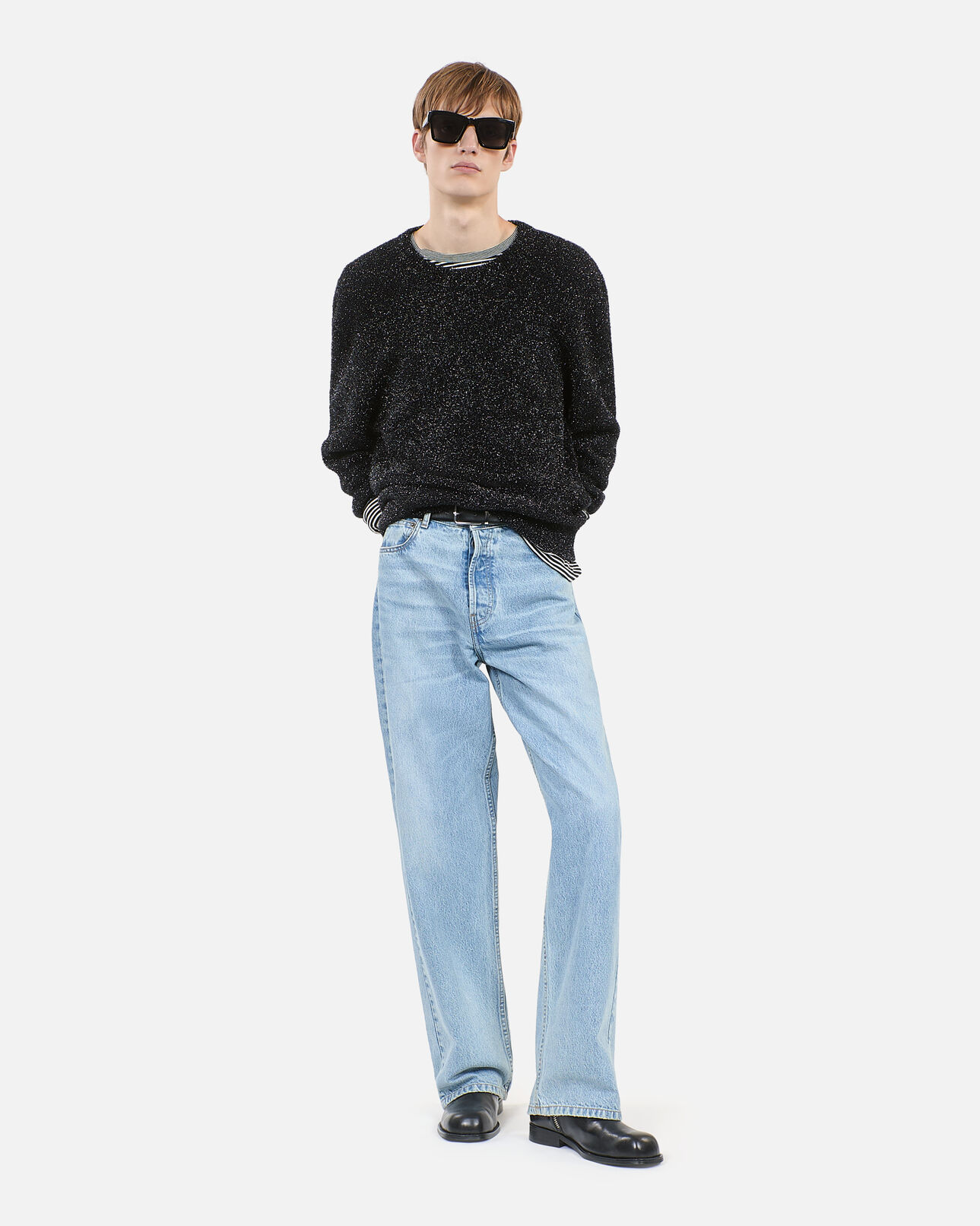 The Kooples HOMME BLACK pull pailleté noir
