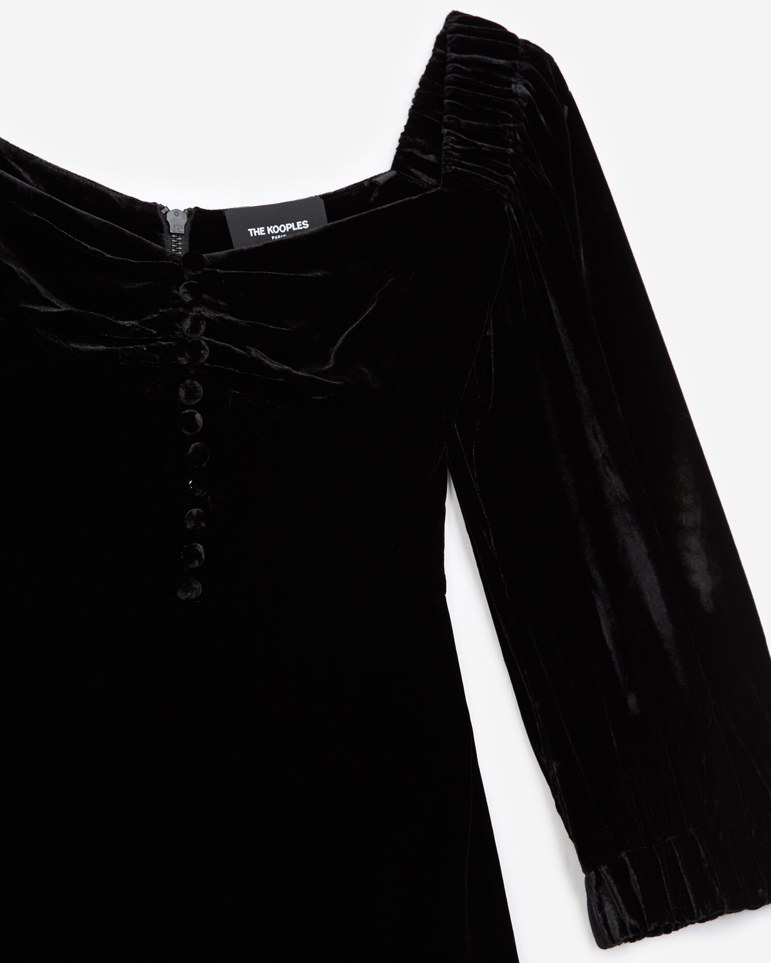Black bustier dress in velvet, BLACK, hi-res image number null