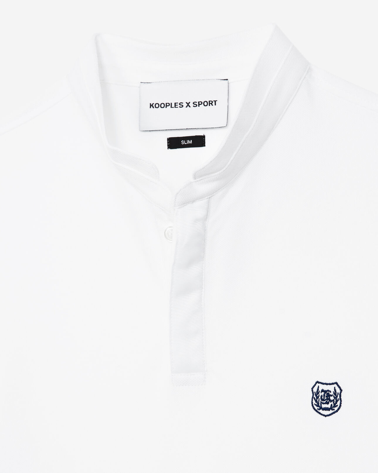 The Kooples HOMME WHITE / OFFICER NAVY polo blanc à logo en coton