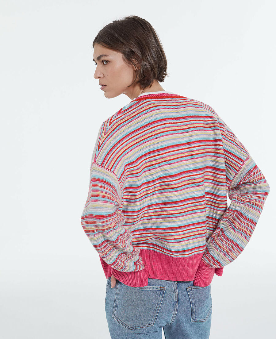 multicolor stripy wool formal sweater