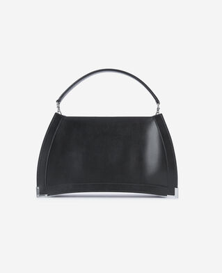 The Kooples F BLACK black leather trapeze bag