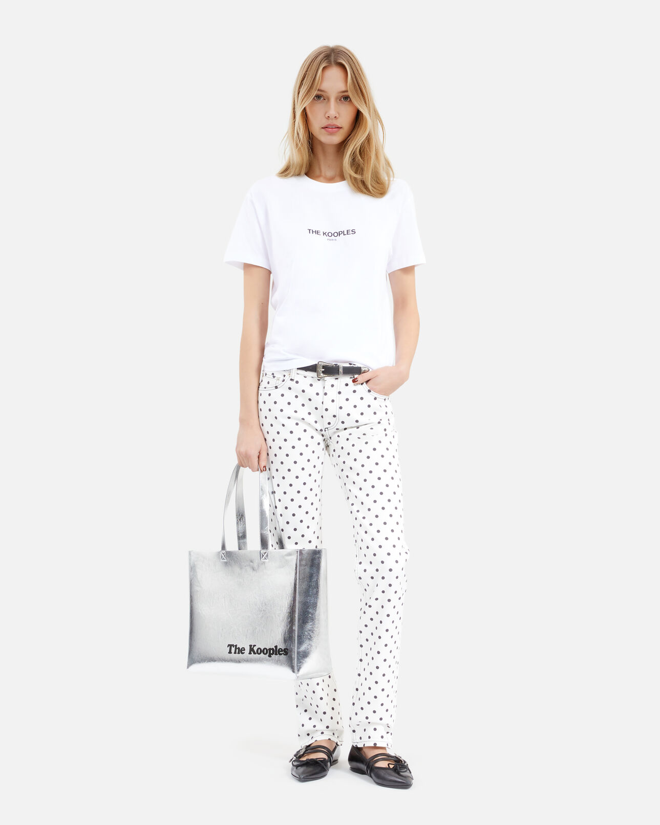 The Kooples MUJER SILVER bolsa de la compra plateada efecto piel