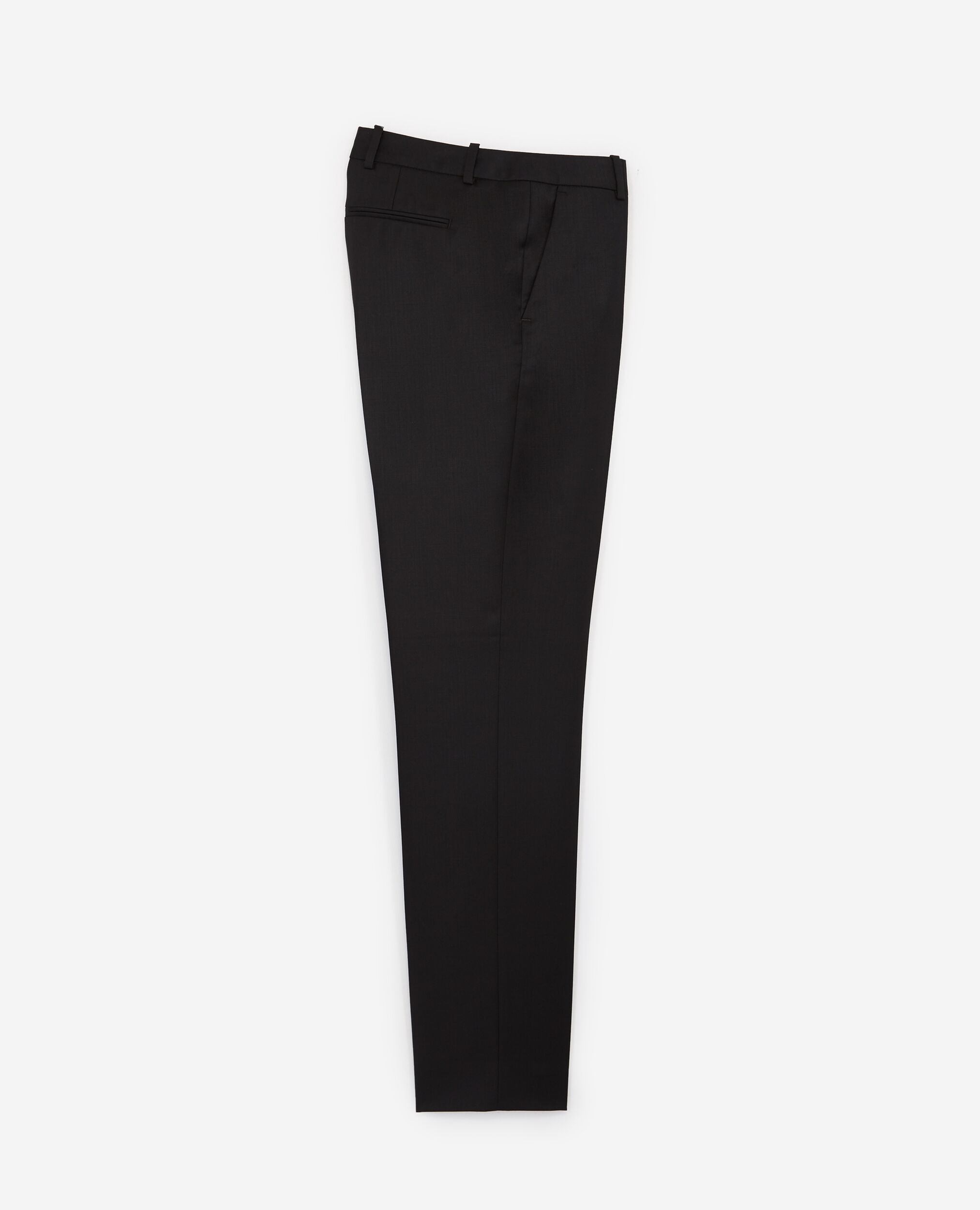 Pantalón fluido negro de traje de lana, BLACK, hi-res image number null