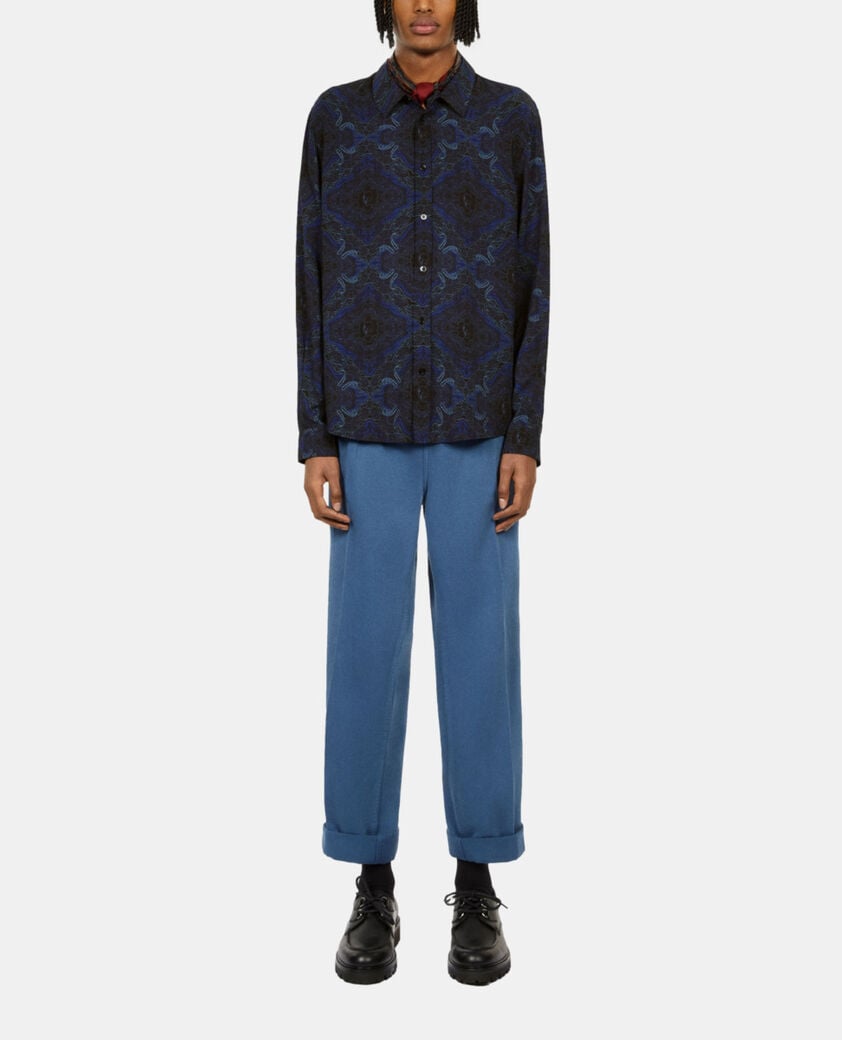 The Kooples HOMME BLUE chemise imprimée bleu