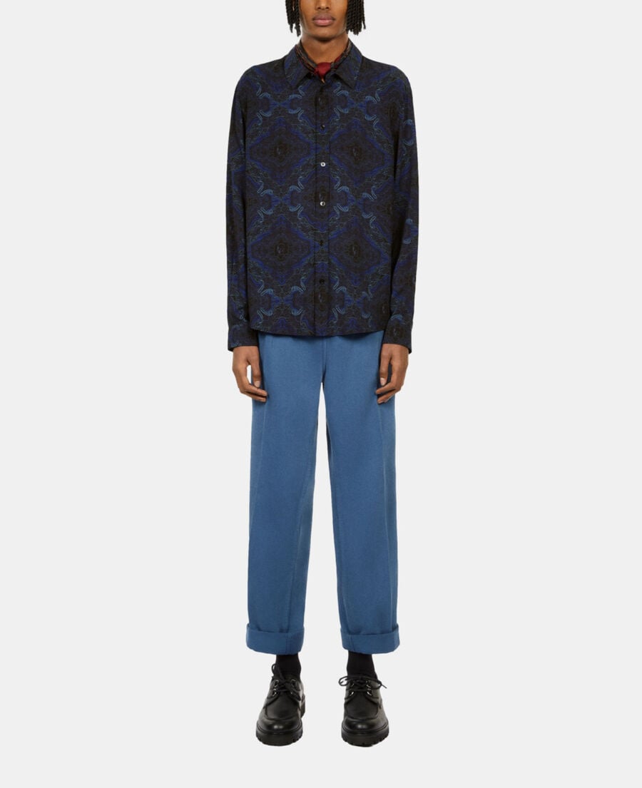 The Kooples HOMME BLUE chemise imprimée bleu