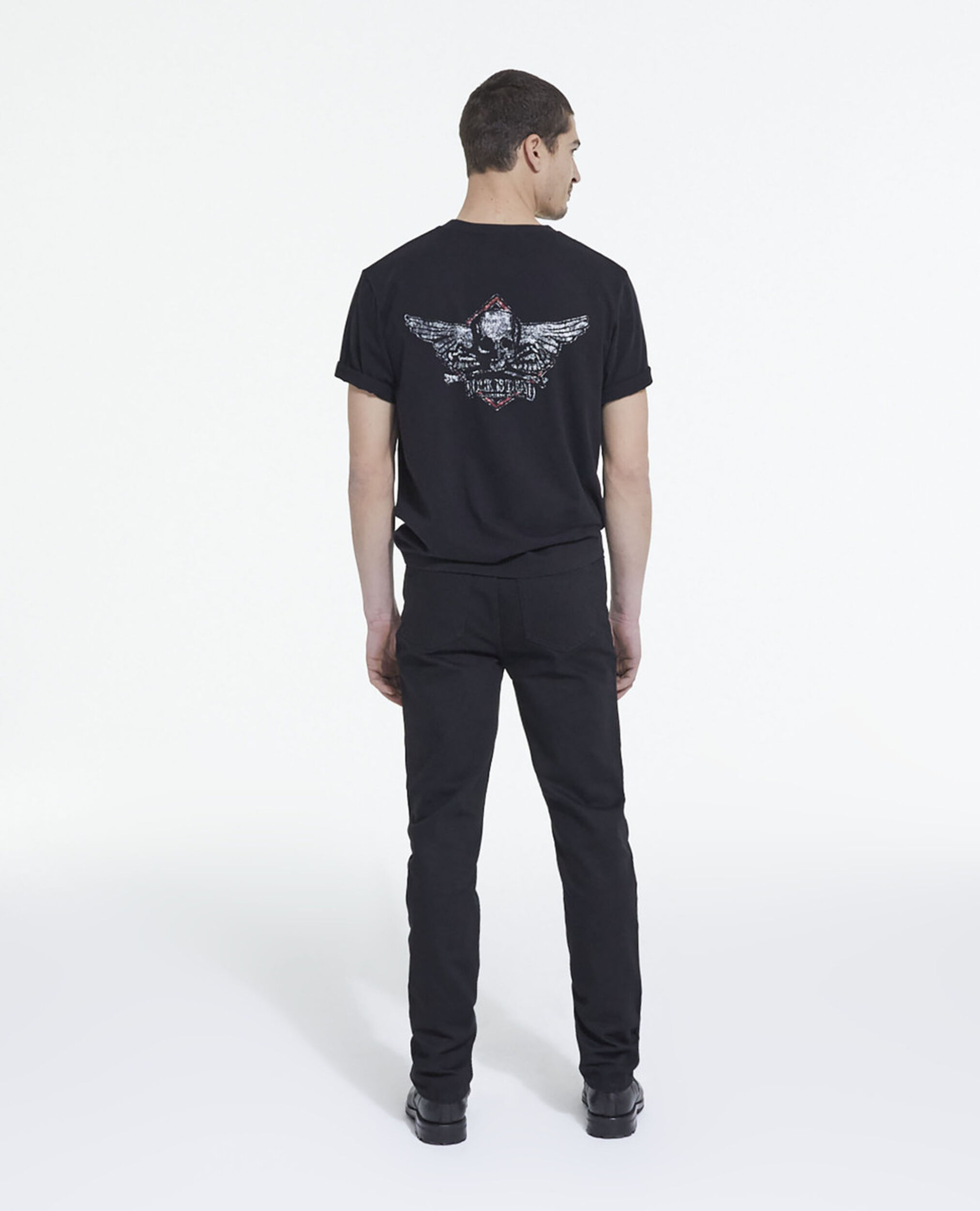 Gray T-shirt, BLACK WASHED, hi-res image number null