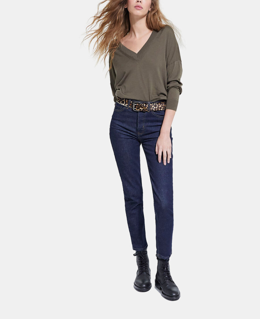 khakifarbener wollpullover