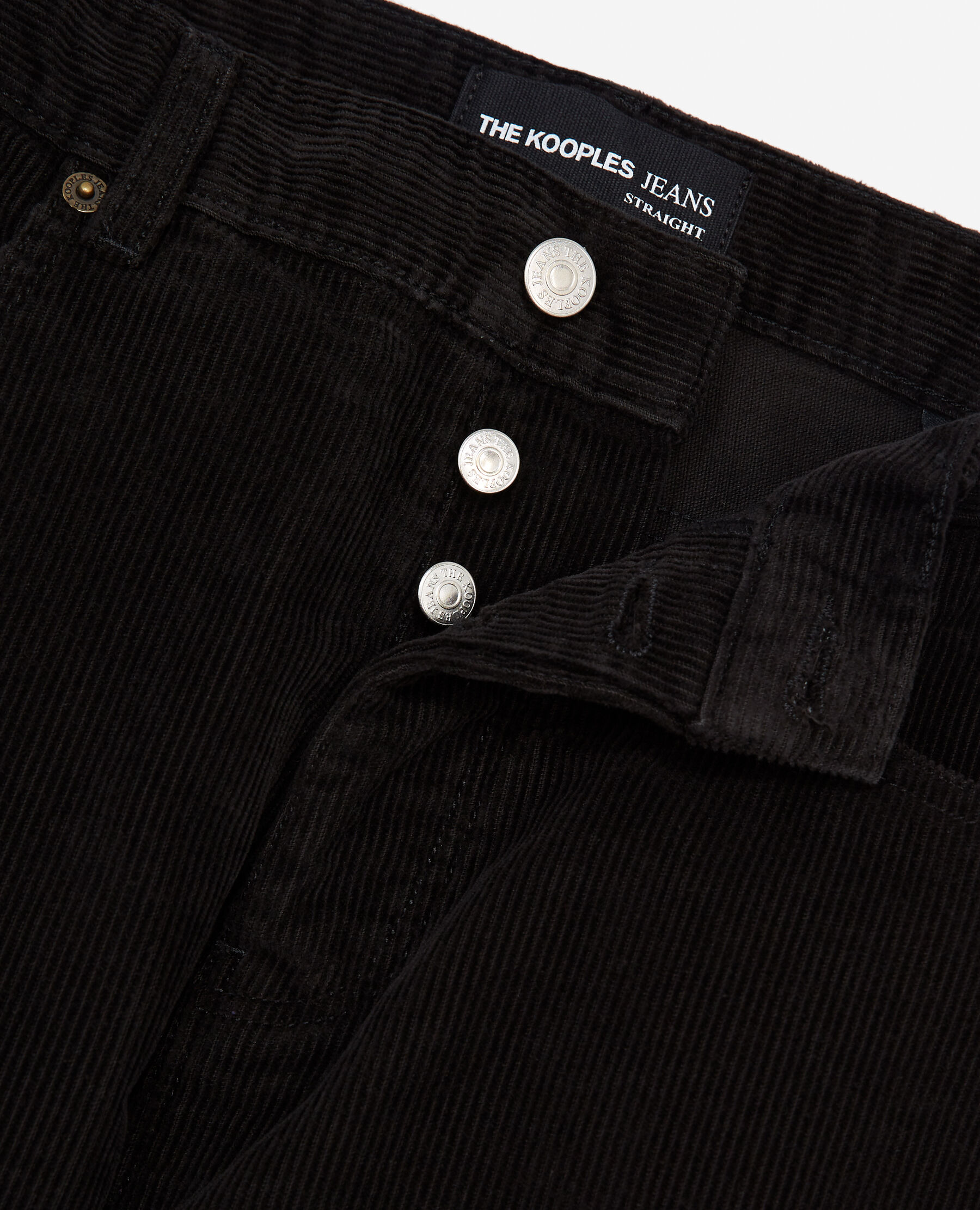 Straight cut black velvet jeans The Kooples US