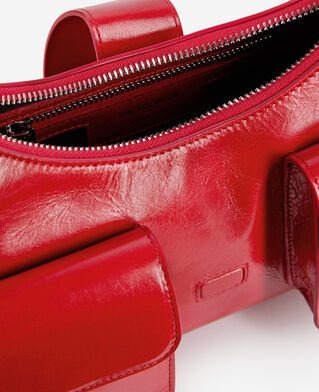 The Kooples FEMME RED sac amelia en cuir craquelé rouge