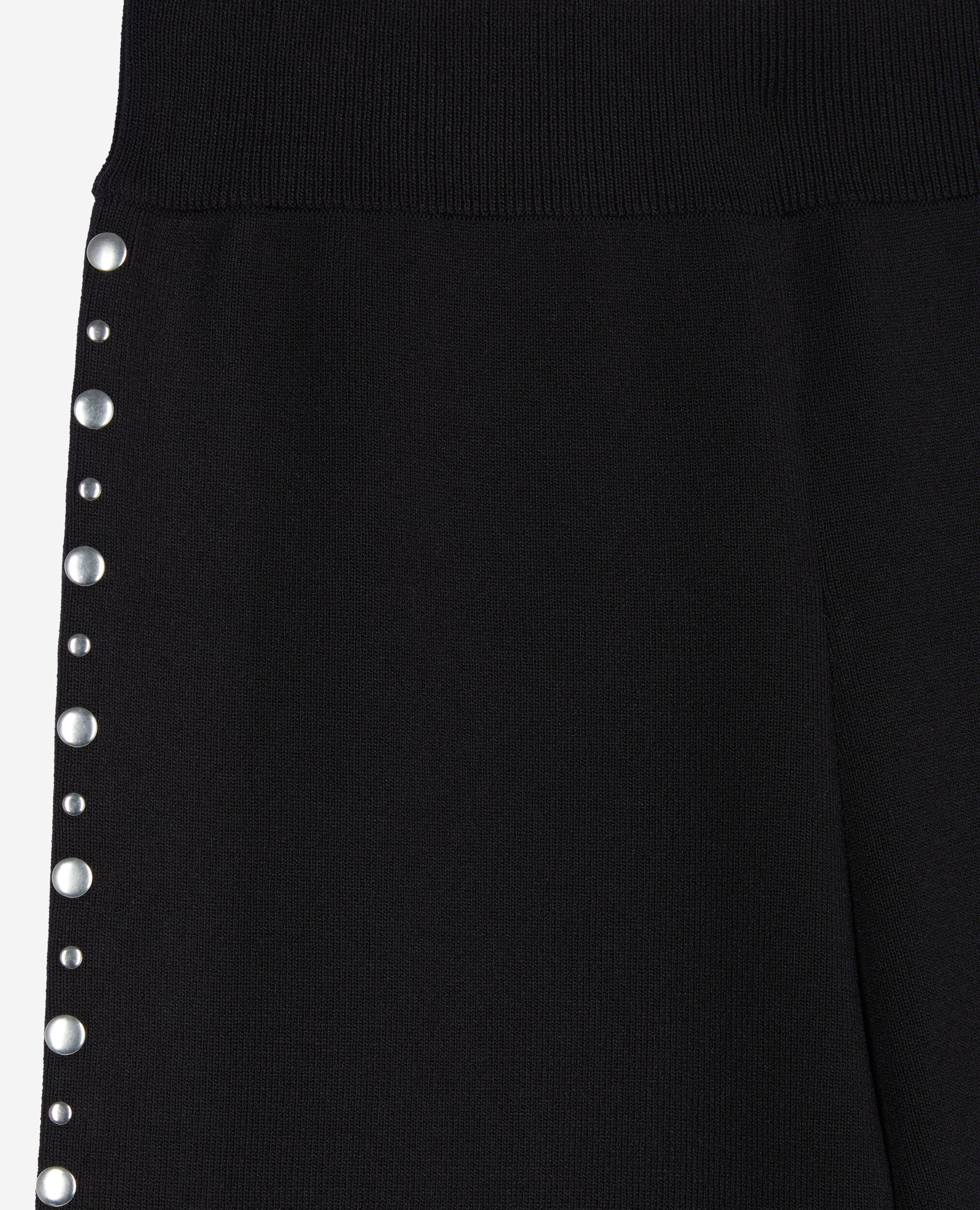 Pantalones de punto negros con tachuelas, BLACK, hi-res image number null