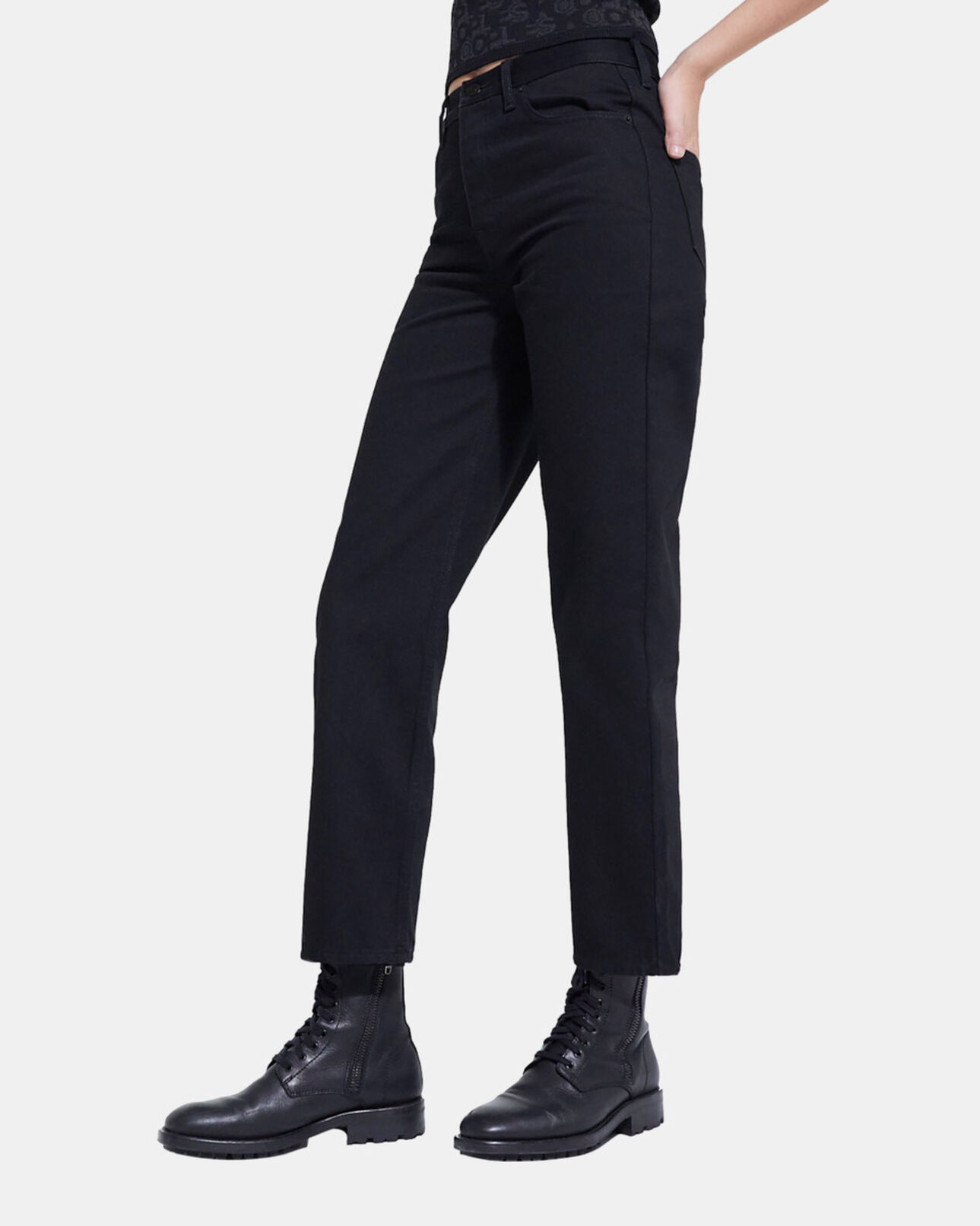 The Kooples WOMEN BLACK black straight-cut jeans