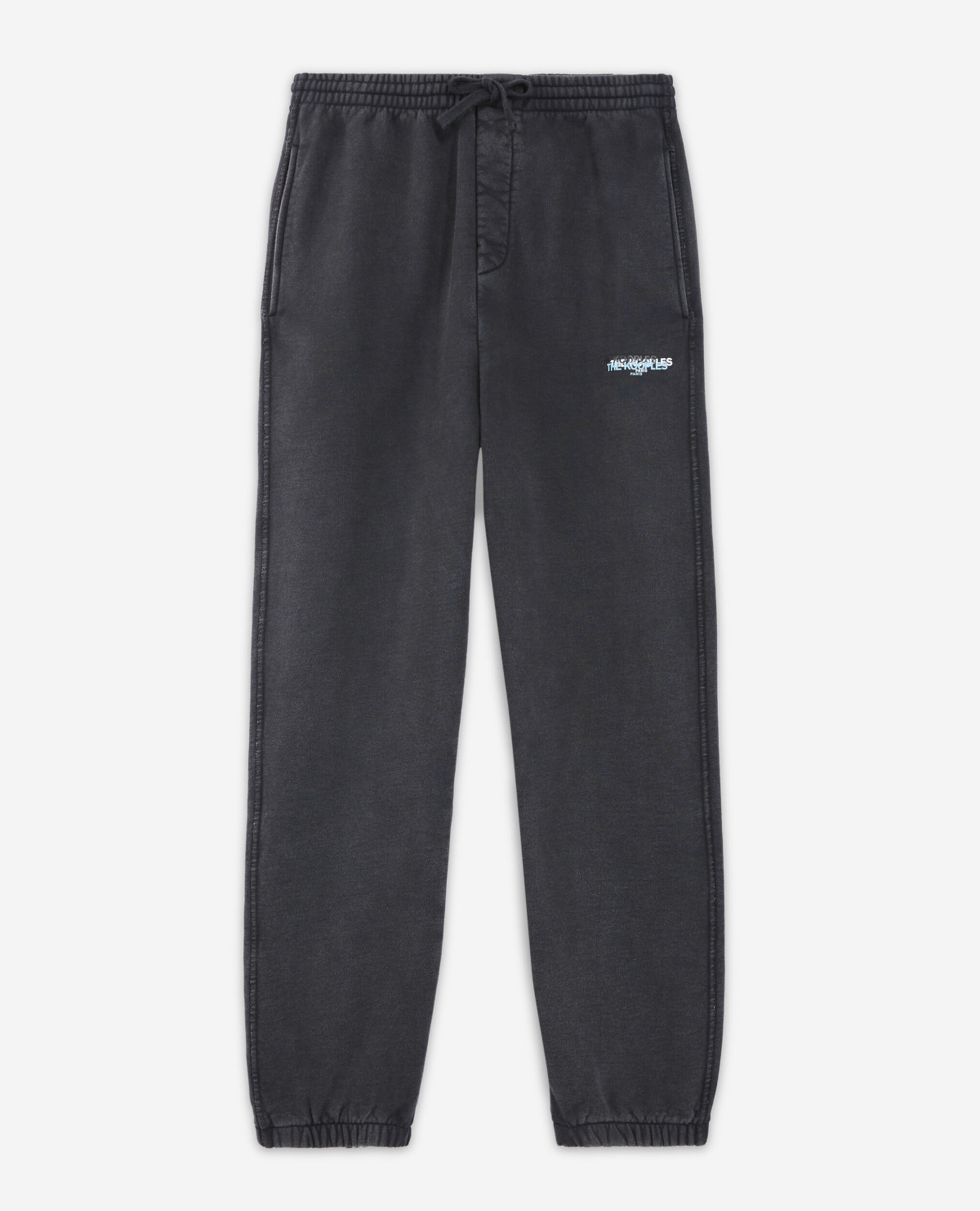 Faded black joggers with triple logo, BLACK WASHED, hi-res image number null