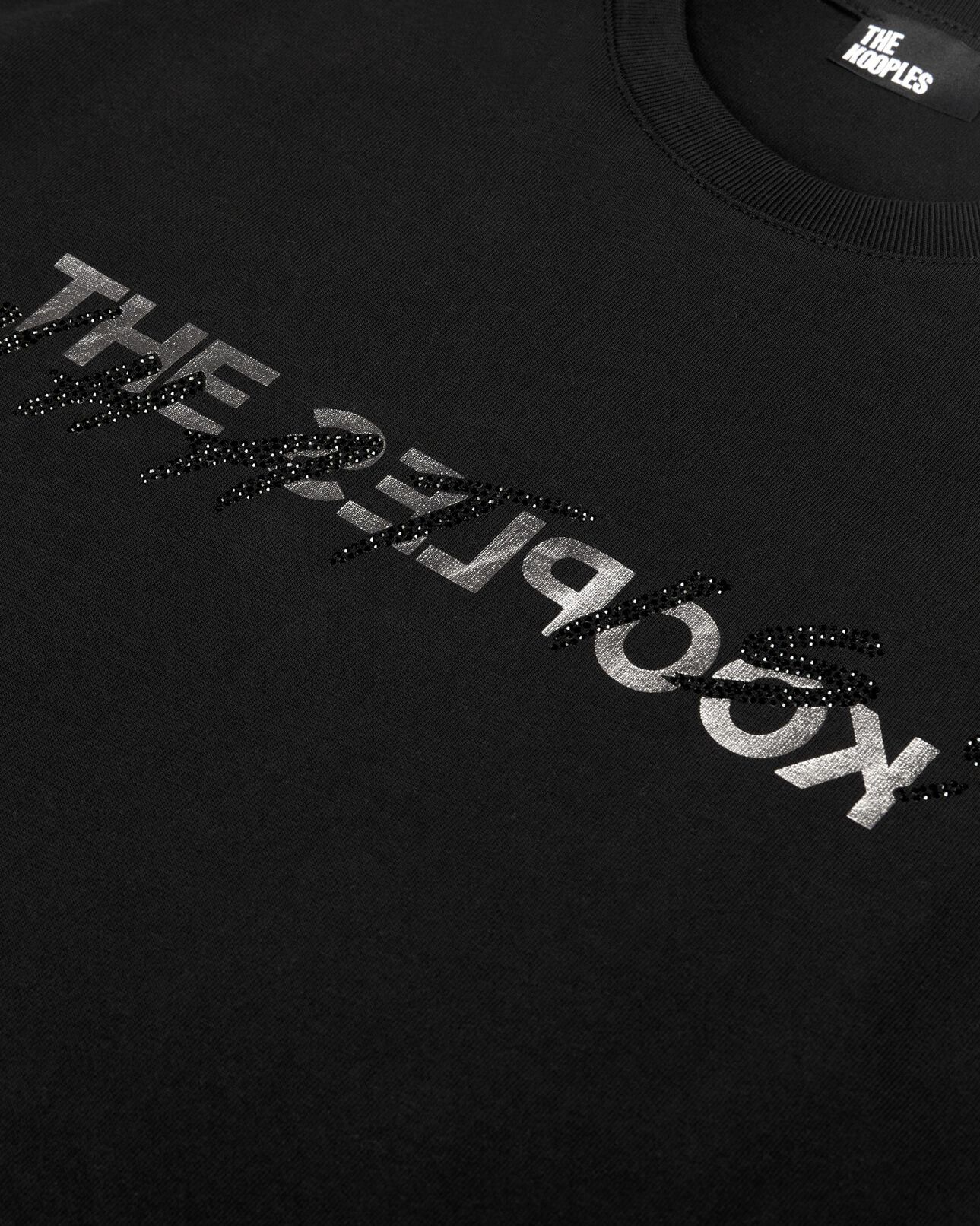 The Kooples WOMEN BLACK women's black what is rhinestone t-shirt