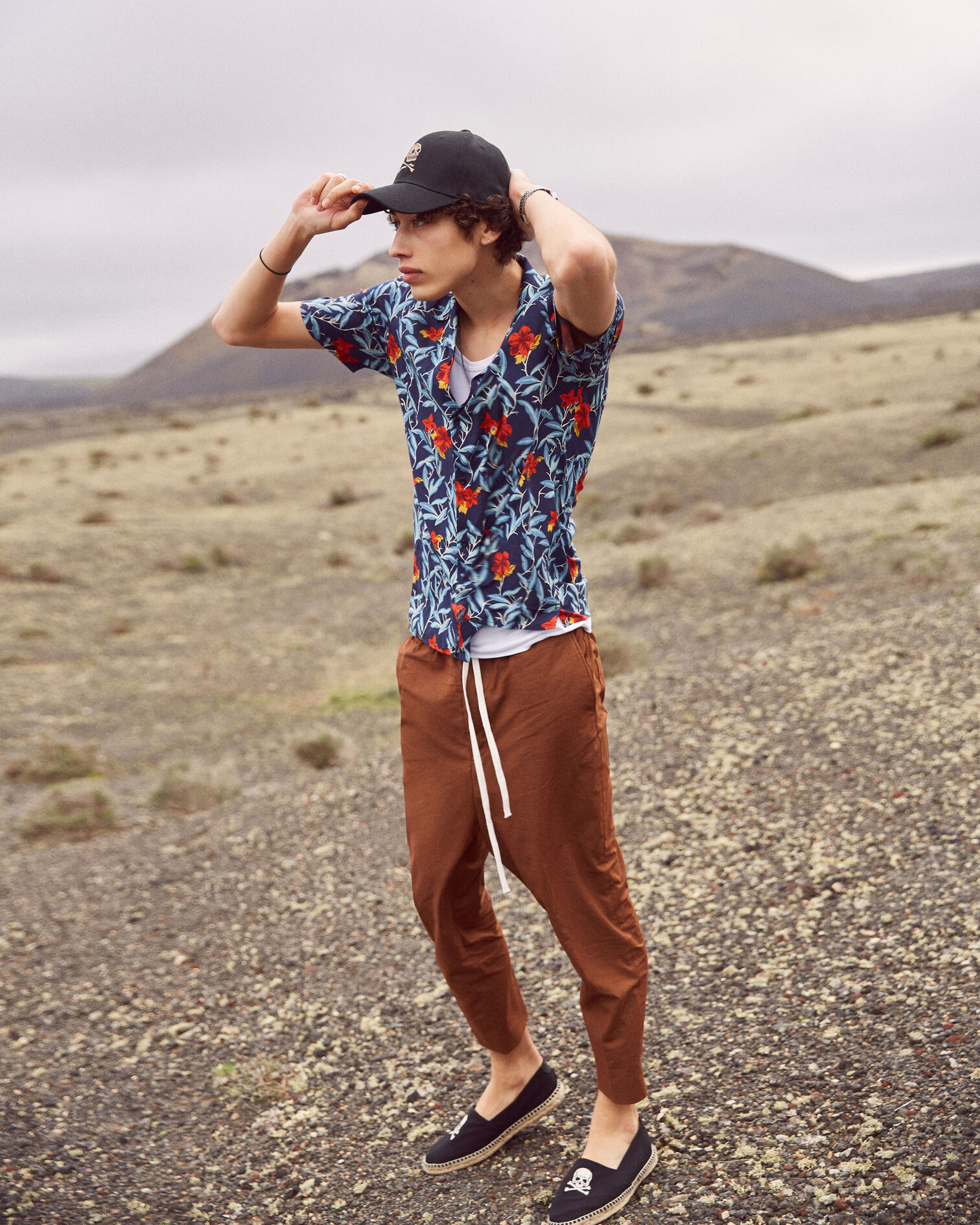 Pantalon chino coton et lyocell marron, BROWN, hi-res image number null
