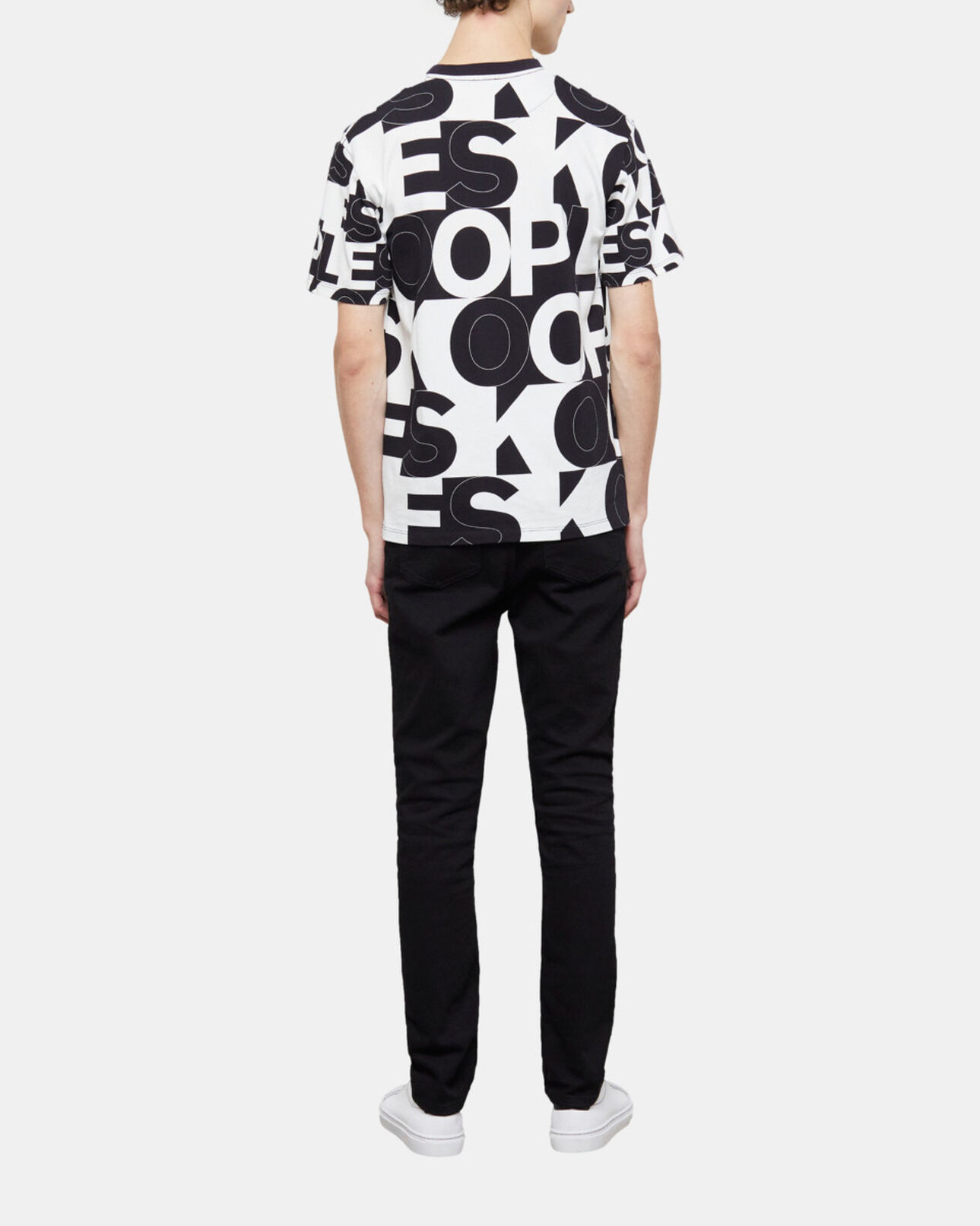The Kooples HOMME BLACK / WHITE t-shirt homme logo the kooples