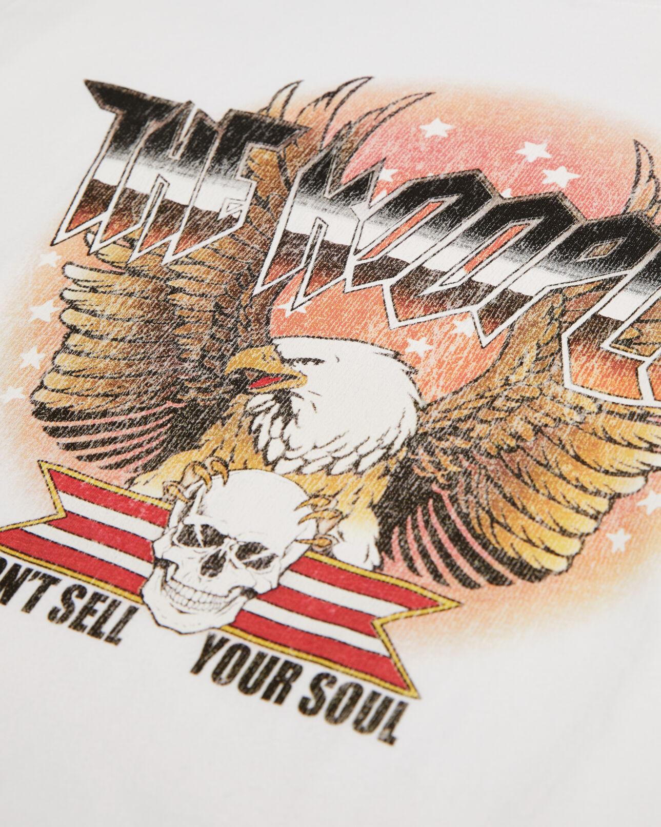 The Kooples MEN WHITE white t-shirt with rock eagle serigraphy