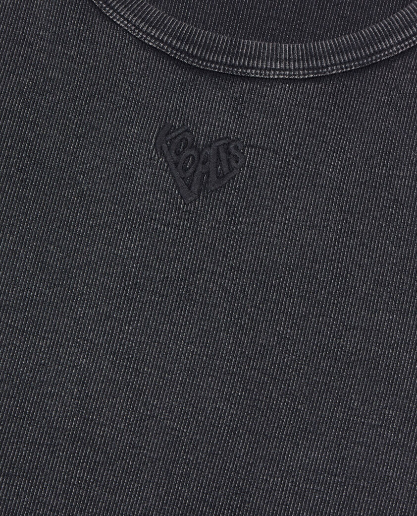 The Kooples MEN BLACK WASHED black kooples heart tank top