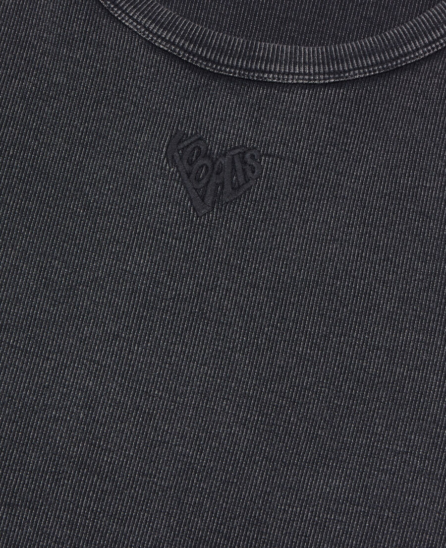 The Kooples MEN BLACK WASHED black kooples heart tank top